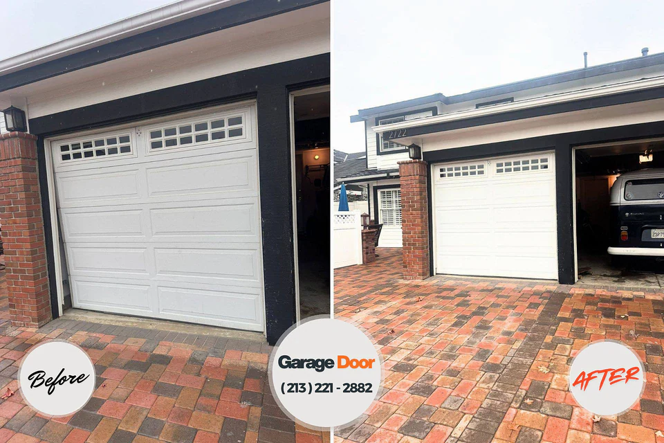 Before and after: garage door repair Los Gatos, CA